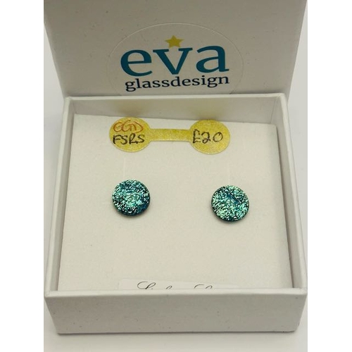 11 - Eva Glass Design Green/Blue Tone Studs