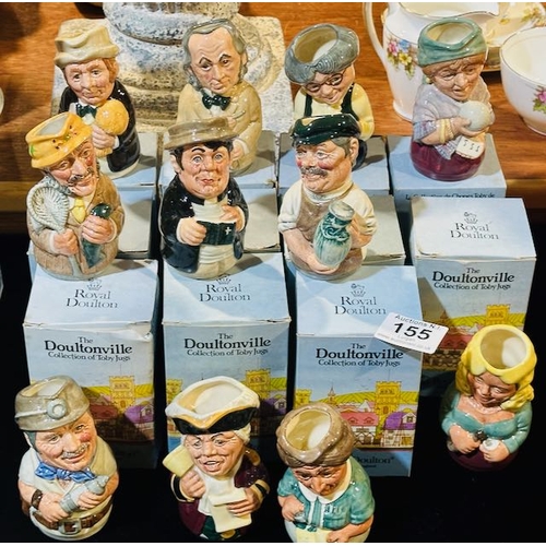 155 - The Doultonville Collection of Toby Jugs - 11 Pieces All Boxed