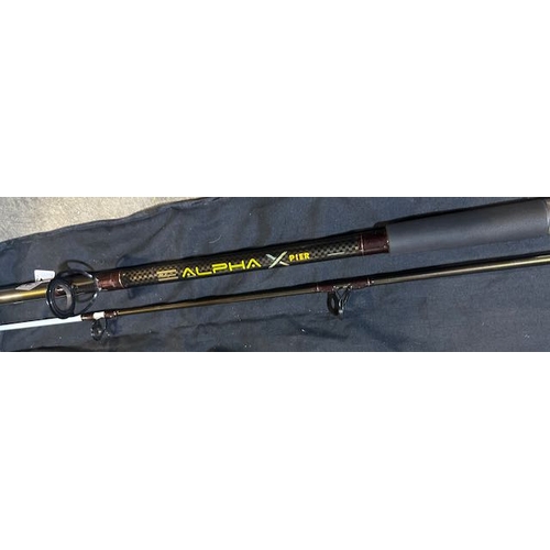 197 - 2pc Shakespeare Alpha X Pier 9' Rod In Soft Black Carry Case