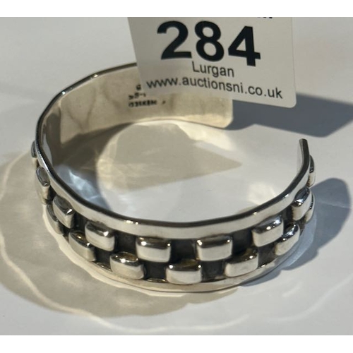 284 - Ornate Silver Cuff Bangle