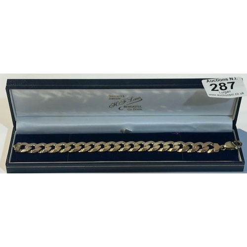 287 - Thick 9kt Gold Curb Bracelet