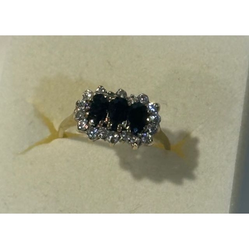 307 - 9ct Sapphire Triology Ring