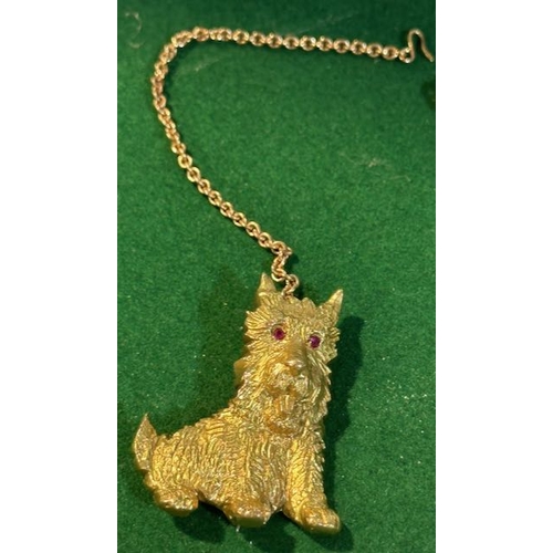 317 - Westie Dog Brooch - Back Inscribed Pat. 141038 - 14k