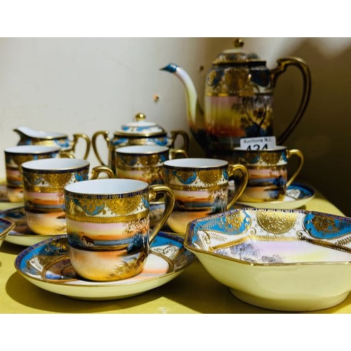 424 - Beautiful Noritake Hand Painted Coffee Set