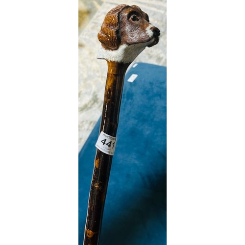 441 - Spaniel Headed Tall Walking Stick