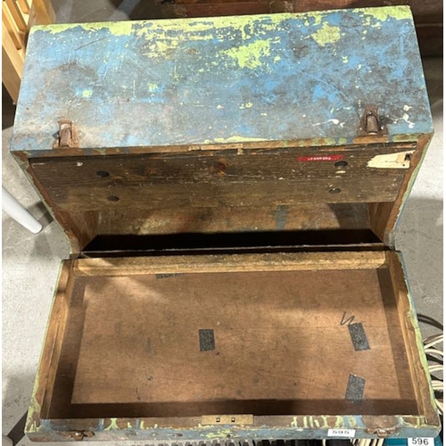 595 - Large Wooden Tool Box