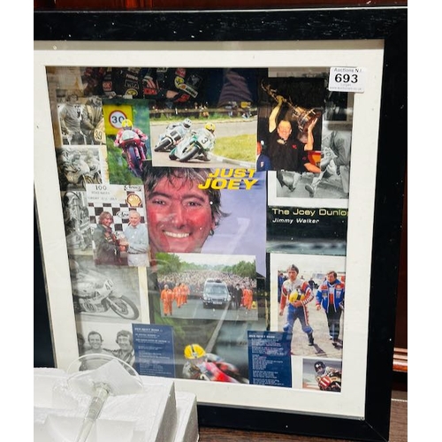 693 - Large Framed Joey Dunlop Collage