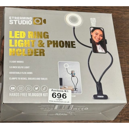 696 - LED Ring Light & Phone Holder - Boxed