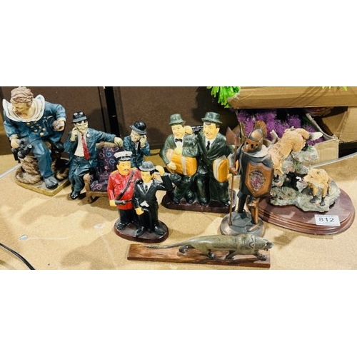 812 - Collection of Figurines Incl Laurel & Hardy