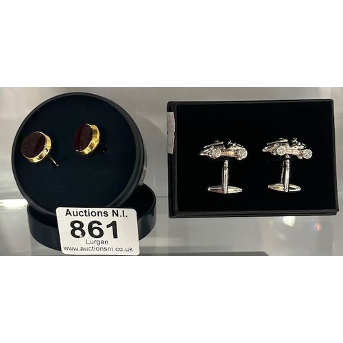 861 - 2 x pairs of ornate Cufflinks