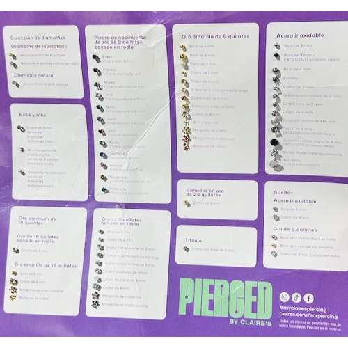 869 - Approx 7 x Ear Piercing Systems & 2 x Full Sheets Of Claires Ear Piercing Displays Earrings