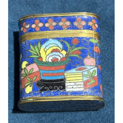 354 - Vintage Cloisonne Opium/Snuff Enamelled Lidded Pot