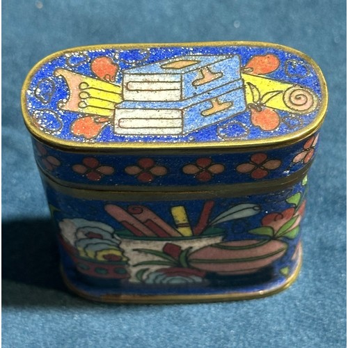 354 - Vintage Cloisonne Opium/Snuff Enamelled Lidded Pot