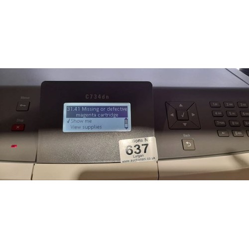 637 - Lexmark C734dn Printer