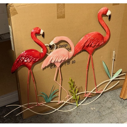 7 - 2 x Flamingo Metal Wall Art (2050904)