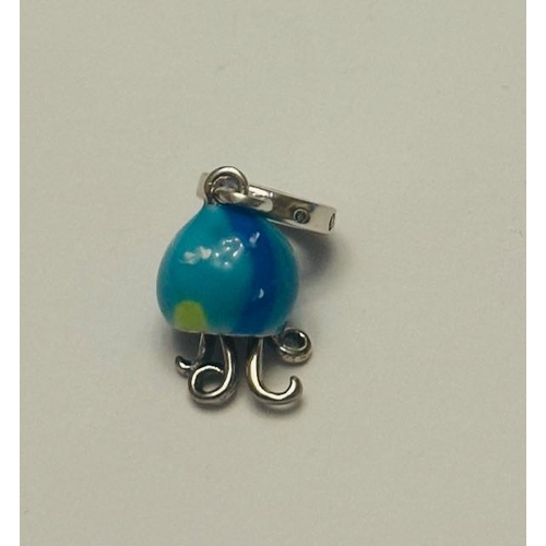 967 - Pandora Ocean Blue Jellyfish Dangle Charm