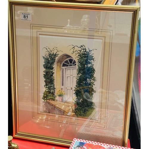 81 - Gilt Framed S. Forth Watercolour - Kates Door