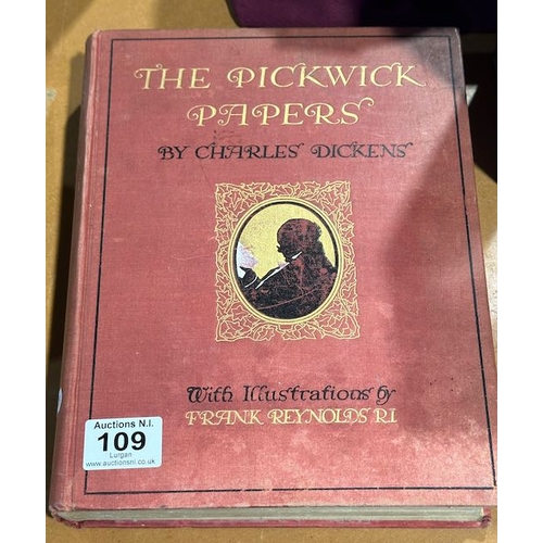 109 - Vintage The Pickwick Papers  Hardback Book By Charles Dickens With Illustrations By Frank Reynolds R... 