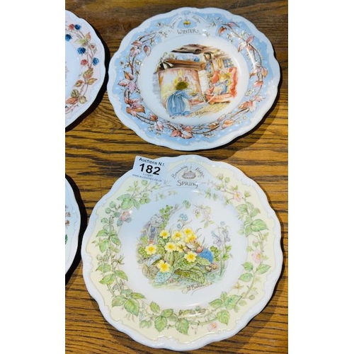 182 - Set Of 4 Royal Doulton Brambly Hedge Season Plates