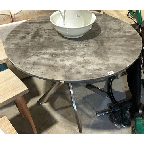 233 - Contemporary Circular Dining Table On Chrome Legs