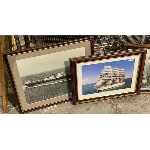 293 - 5 x Framed Nautical Prints