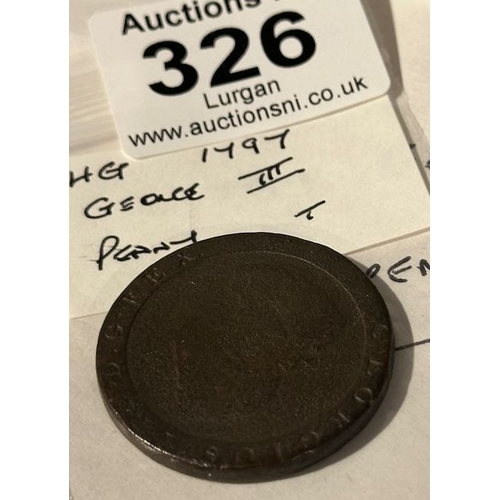 326 - 1797 George III Copper Penny