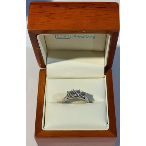 326A - Platinum & Diamond 3 Stone Ring with 3 GIA Certified Round Brilliant Cut Diamonds - All Diamonds E i... 