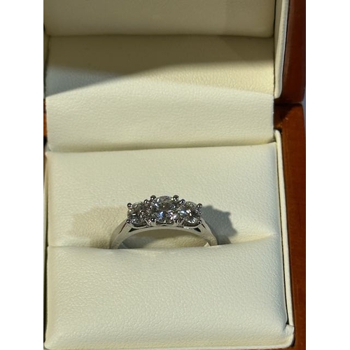 326A - Platinum & Diamond 3 Stone Ring with 3 GIA Certified Round Brilliant Cut Diamonds - All Diamonds E i... 