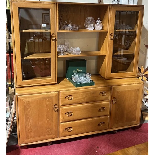 396 - Quality Blonde Ercol Tiered Display Cabinet In Original Condidtion