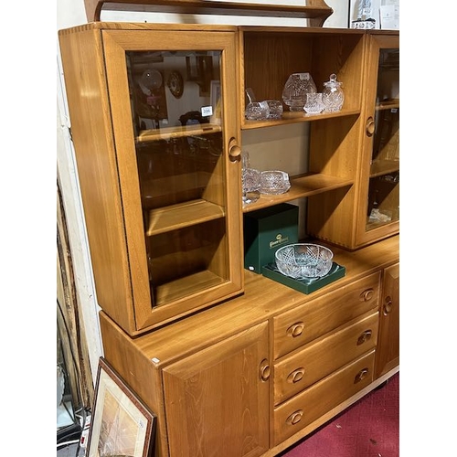 396 - Quality Blonde Ercol Tiered Display Cabinet In Original Condidtion