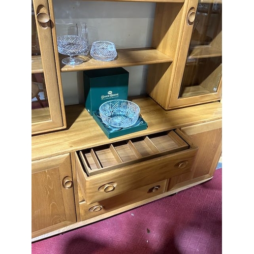 396 - Quality Blonde Ercol Tiered Display Cabinet In Original Condidtion