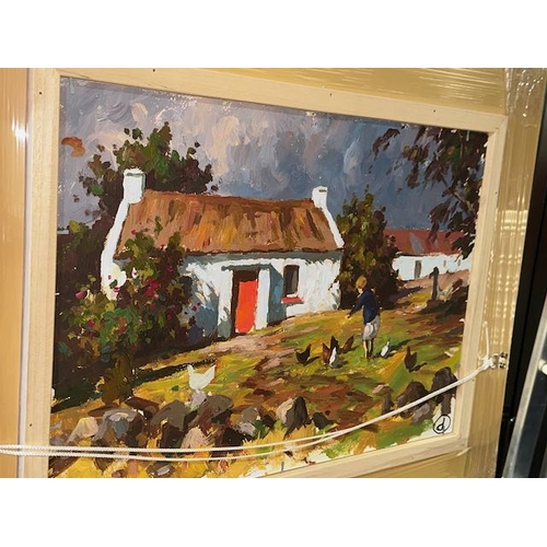 299A - Large Framed Donal Naughton Oil On Board 