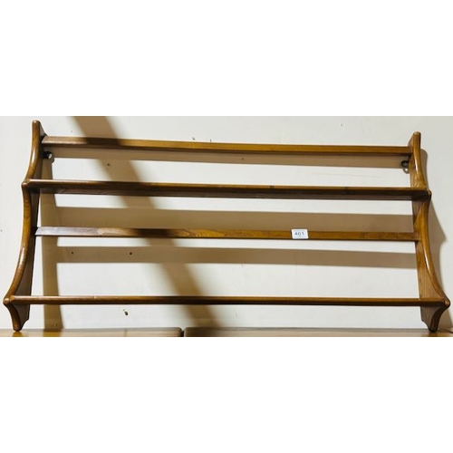 401 - Quality Ercol Wall Mounting 2 Tier Display Shelf