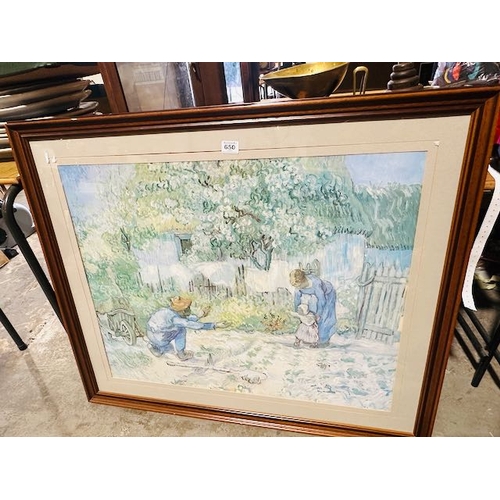 650 - Large Framed Van Gough Print - First Steps