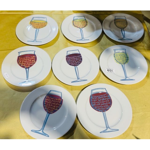 651 - Set of 8 Sommelier Plates By Helen McCartney For Jersey Pottery