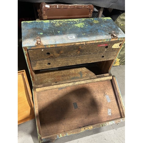 707 - Large Wooden Toolbox With Drawers