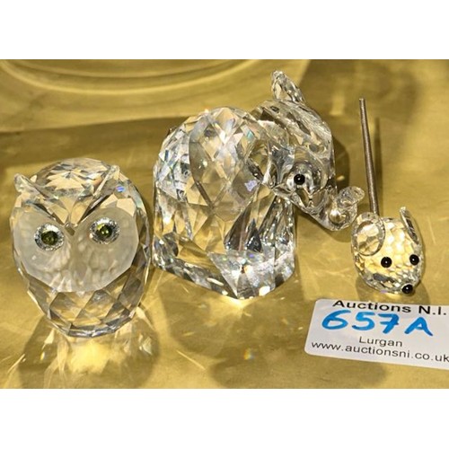 657A - 3pc Swarovski Crystal Animals