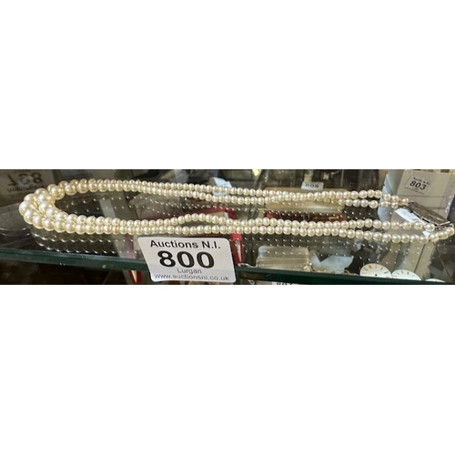 800 - Vintage Silver Clasp Pearl Necklace