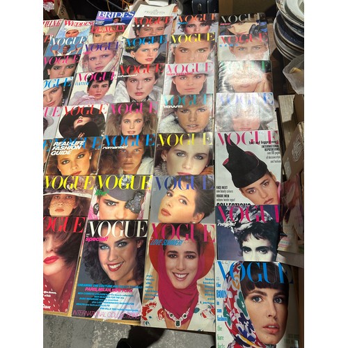 632 - 2 x Large Boxes Of Vintage Vogue Magazines from 1981+