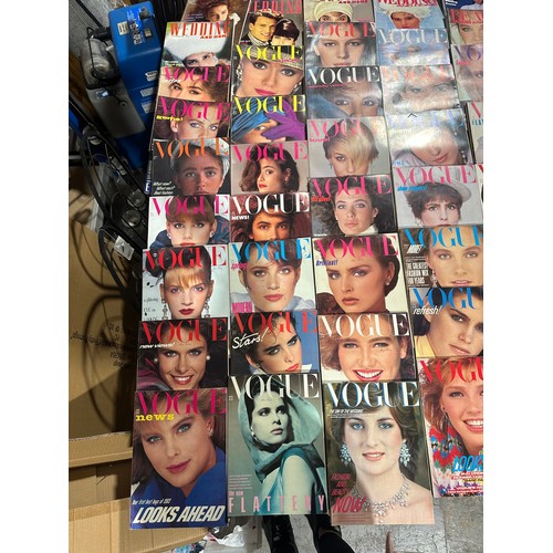 632 - 2 x Large Boxes Of Vintage Vogue Magazines from 1981+