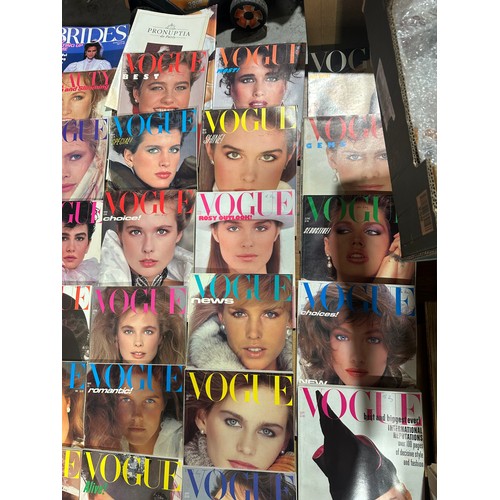 632 - 2 x Large Boxes Of Vintage Vogue Magazines from 1981+