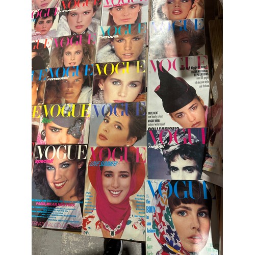 632 - 2 x Large Boxes Of Vintage Vogue Magazines from 1981+