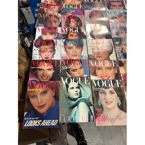 632 - 2 x Large Boxes Of Vintage Vogue Magazines from 1981+