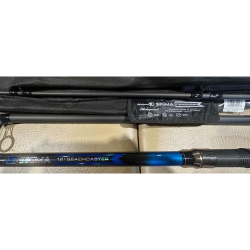 2 - Shakespeare Sigma 3pc 12' Beachcaster Rod In Soft Case - Unused