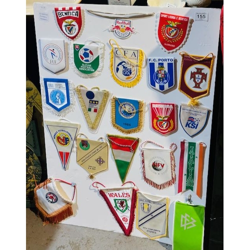 155 - Display of 22 Miniature Football Pendants