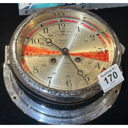 170 - Salem Ships Bell Jeweled Clock