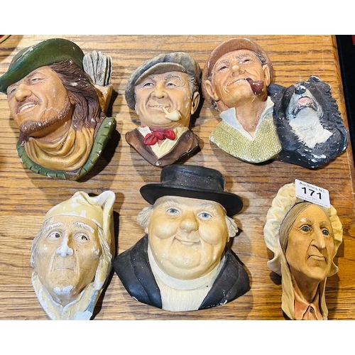 171 - Selection of 6 Bossons Imagical Models - Parson, Shepherd, Bargee, Robin Hood etc