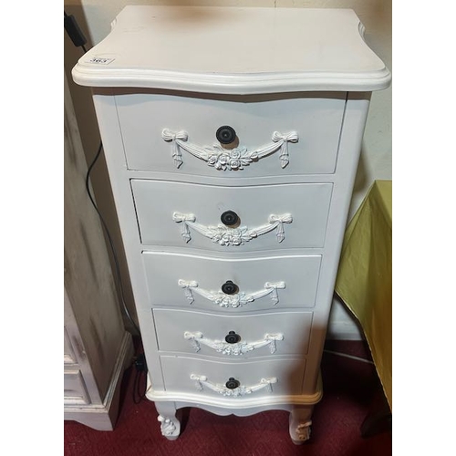 363 - Ornate 5 Drawer Chest