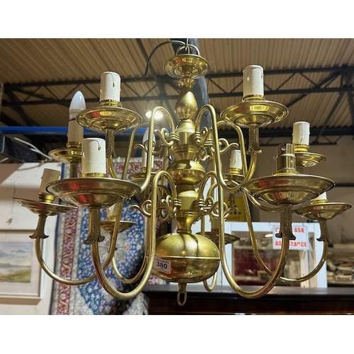 380 - Ornate 10 Branch Candelabra Ceiling Light