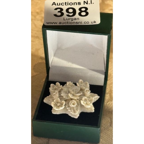 398 - Belleek Floral Brooch